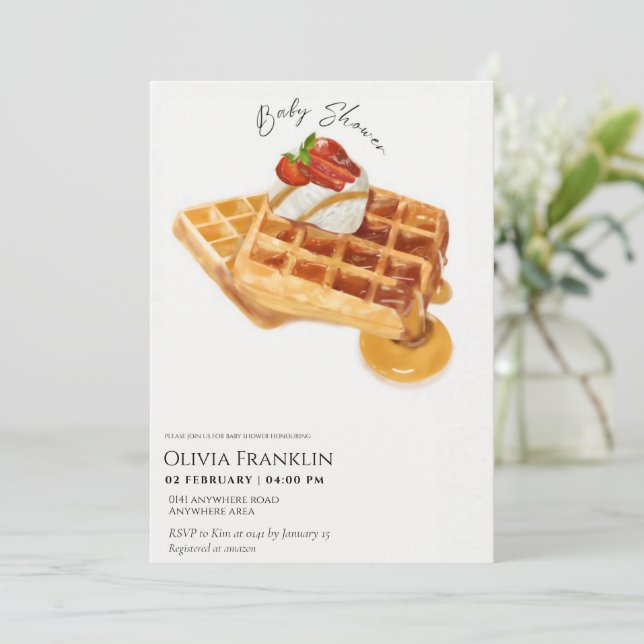 Invitation Baby shower à thème Dessert (Debout devant)