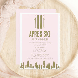 Invitation Baby shower à thème d'hiver de ski Apres