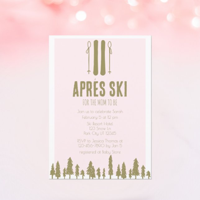 Invitation Baby shower à thème d'hiver de ski Apres (Créateur téléchargé)