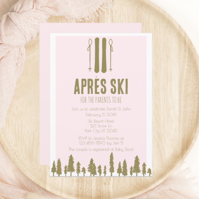 Invitation Baby shower à thème d'hiver de ski Apres (Créateur téléchargé)