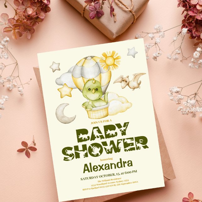 Invitation Baby shower à thème Dinosaur (Créateur téléchargé)