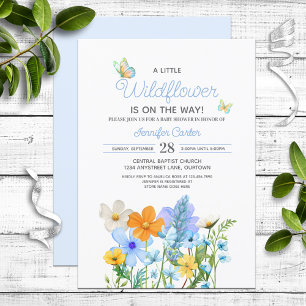 Invitation Baby shower à thème fleur sauvage