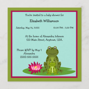 Invitation Baby shower à thème Maman et bébé Grenouille