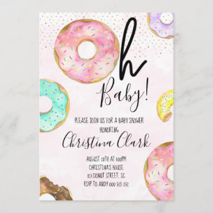 Invitation Baby shower à thème Oh Baby Donut