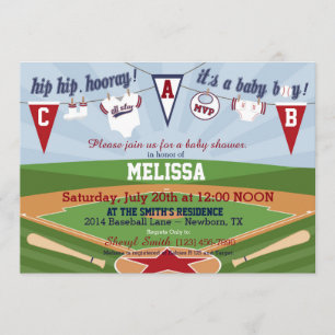 Invitation Baby shower À Thèmes Du Baseball
