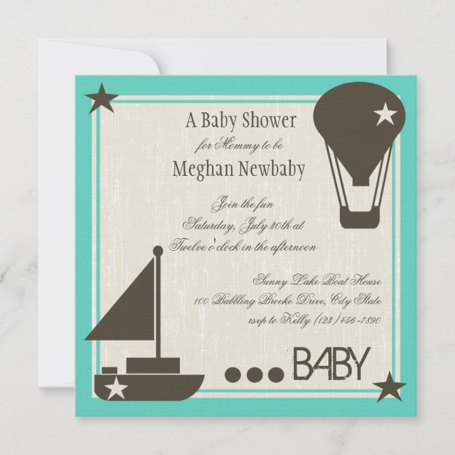Invitation Baby shower à voiles souples (Devant)