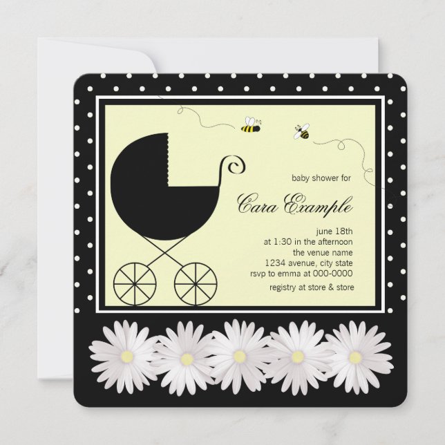 Invitation Baby Shower Abeille Bourdon (Devant)