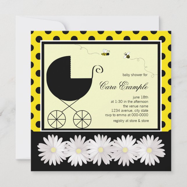 Invitation Baby Shower Abeille Bourdon (Devant)