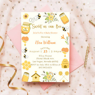 Invitation Baby shower Abeille Douce Comme Peut Être