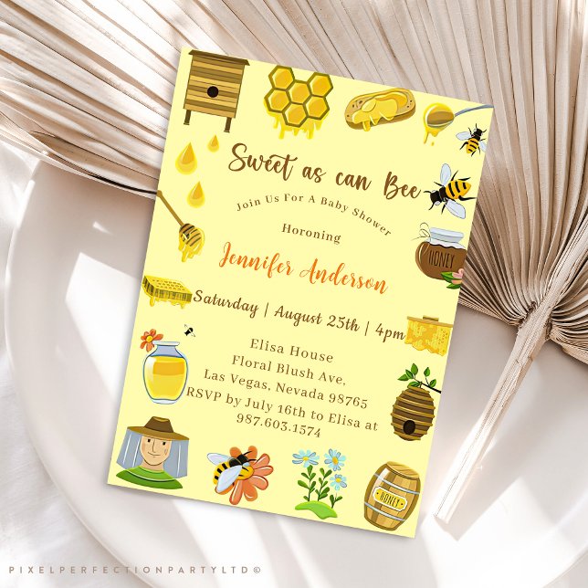 Invitation Baby shower Abeille Douce Comme Peut Être (Créateur téléchargé)