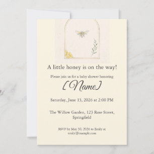 Invitation Baby Shower Abeille Miel, Modifiable