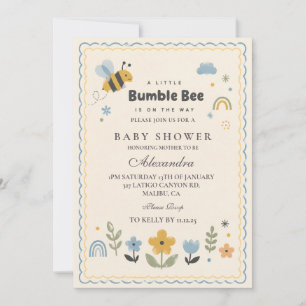 Invitation Baby Shower Abeille Mignonne