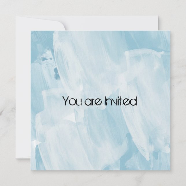 Invitation Baby shower Abstrait bleu et blanc Icy (Devant)