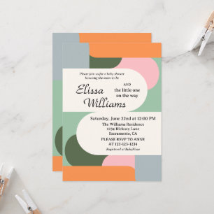 Invitation Baby shower Abstrait coloré neutre pour les femmes