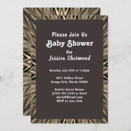 Invitation Baby shower Abstrait de Sepia de cuivre tribal