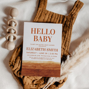 Invitation Baby shower Abstrait du désert de Terracotta Boho