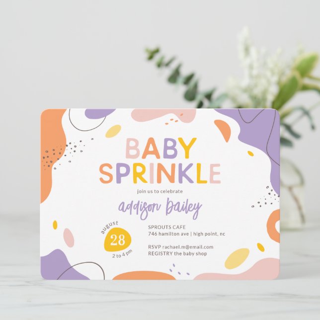 Invitation Baby shower Abstrait moderne (Debout devant)