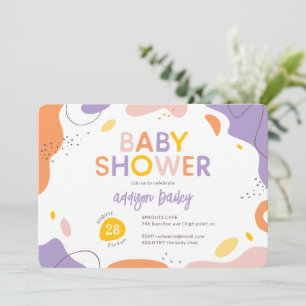 Invitation Baby shower Abstrait moderne