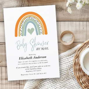 Invitation Baby shower Abstrait Rainbow Boy par courrier