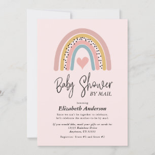 Invitation Baby shower Abstrait Rainbow Girl par courrier