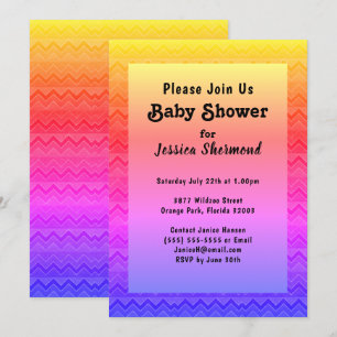Invitation Baby shower Abstrait tribal Aztec Bright Chevron