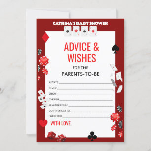 Invitation Baby shower Ace Casino - Nom modifiable, 5x7