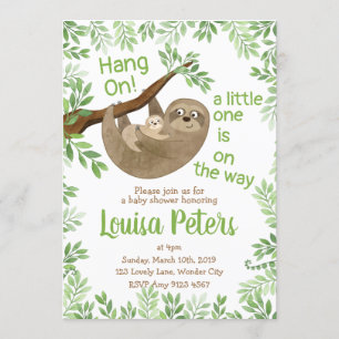 Invitation Baby shower adorable de paresse de maman et de