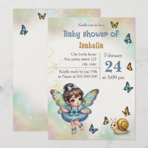 Invitation Baby shower adorable de petite fée