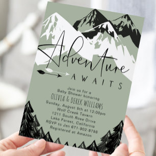Invitation Baby shower Adventure Await