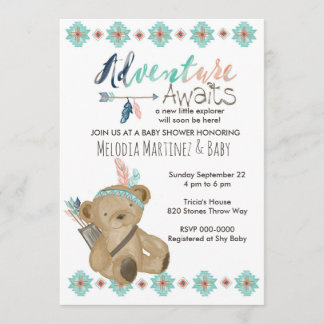 Invitation Baby shower Adventure Await
