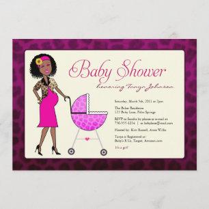 Invitation Baby shower africain américain élégant