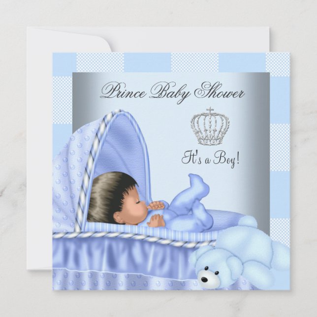 Invitation Baby shower Africain-Américain Petit Prince Boy 2 (Devant)