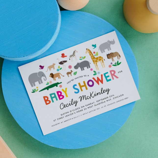 Invitation Baby shower Africain Safari Animaux (Créateur téléchargé)