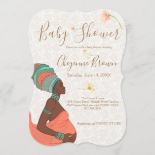 Invitation Baby shower afro-américaine