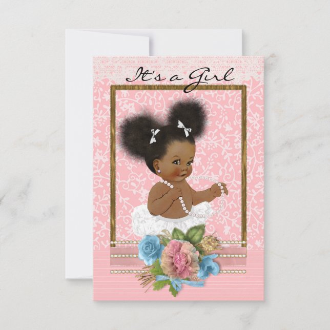 Invitation Baby shower afro-américaine (Devant)