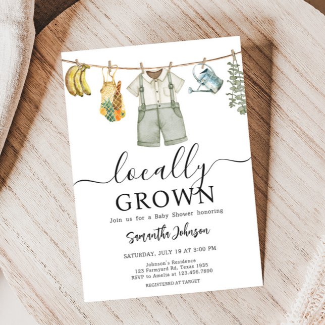 Invitation Baby shower agricole local (Farmers Locally Grown Baby Shower Invitation)
