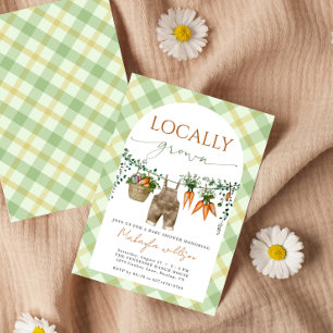 Invitation Baby shower agricole rustique cultivé localement