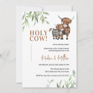Invitation Baby shower agricole rustique de Holy Cow Greenery