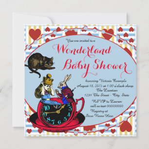 Invitation Baby Shower Alice au Pays des Merveilles