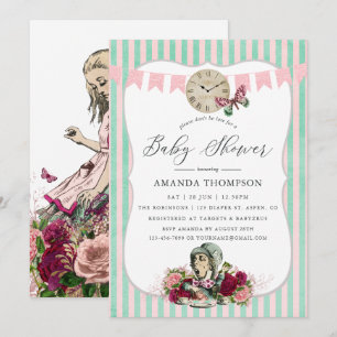 Invitation Baby Shower Alice Au Pays Des Merveilles Vintage T