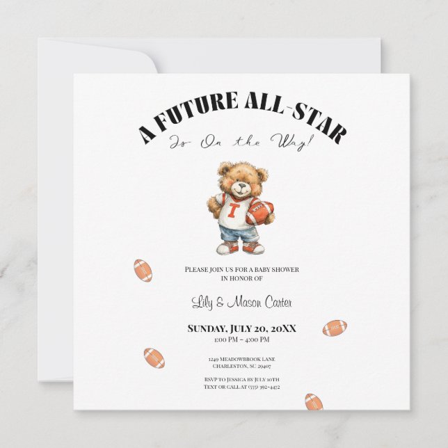 Invitation Baby Shower All-Star | Futur All-Star (Devant)