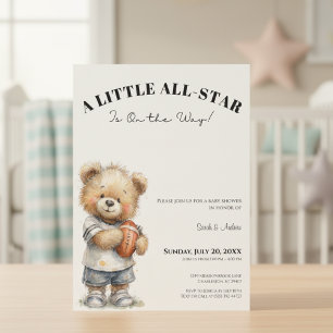Invitation Baby Shower All-Star   Thème Football