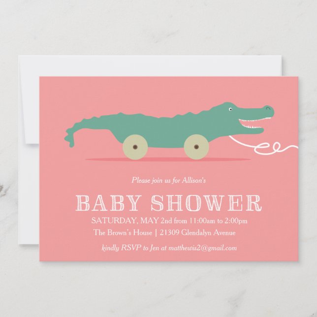 Invitation Baby shower Alligator (Devant)