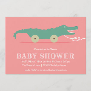 Invitation Baby shower Alligator
