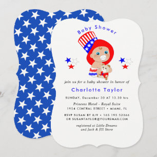 Invitation Baby shower américain de l'oncle patriotique Sam
