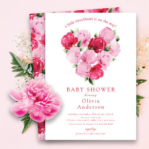 Invitation Baby shower amoureux Rosy Blooms