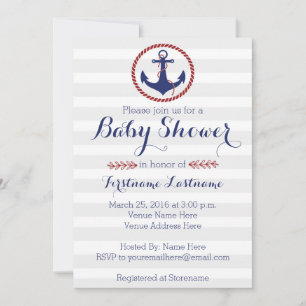 Invitation Baby shower Ancre nautique