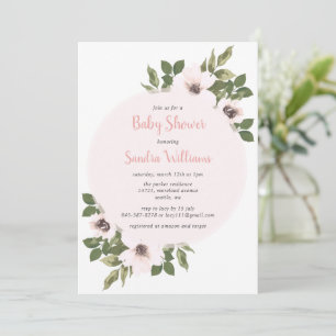 Invitation Baby shower Anemone frais invitation_Blush