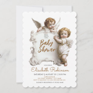 Invitation Baby shower Angels personnalisés