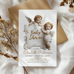 Invitation Baby shower Angels personnalisés